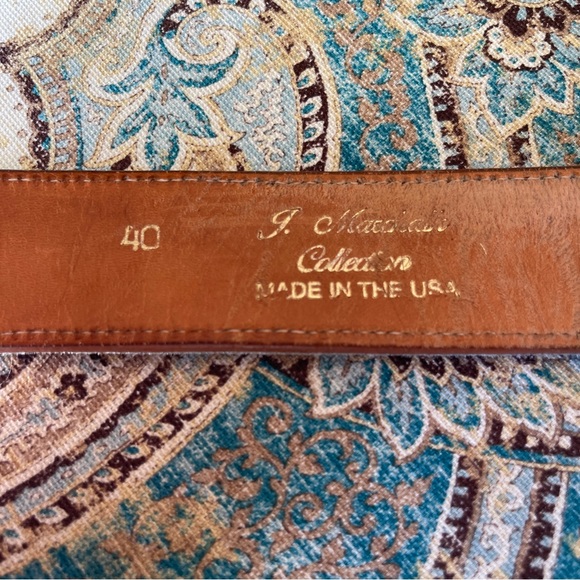 Genuine Leather, Alligator pieced & stitched belt 40” silvertone - Picture 6 of 13